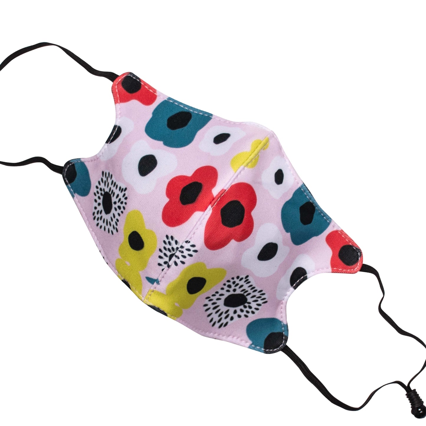 FeverMates 3-Ply Reusable, Washable Cloth Face Mask | Middle-Fold Designer Style - Face Masks - FeverMates - Adult Large (200 x 150mm) / Multicolour Flower - FeverMates