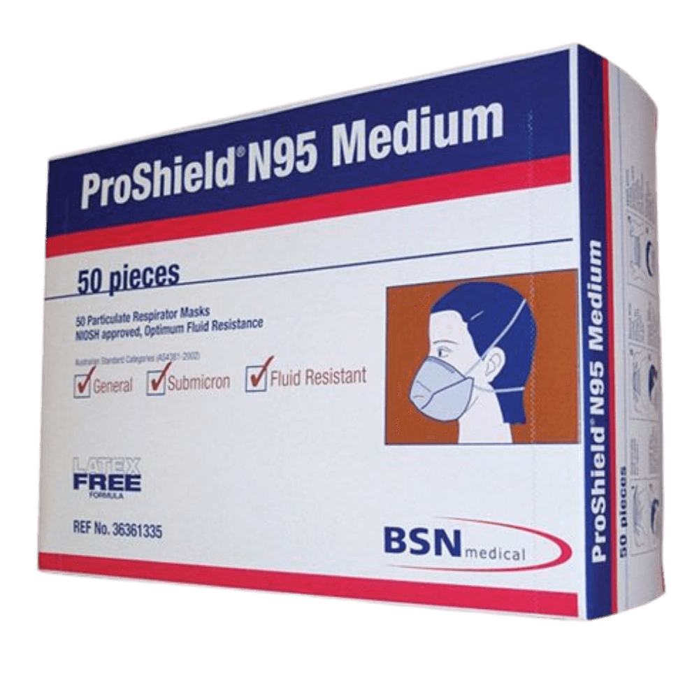 Proshield Respirator Mask N95 (50/PK) Fluid Resistant - MADE IN JAPAN - Face Masks - Medibc - FeverMates