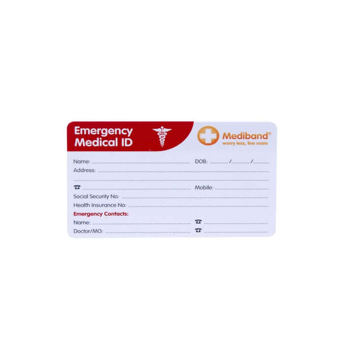Mediband Emergency Information Medical ID Card - medical ID - Mediband - FeverMates