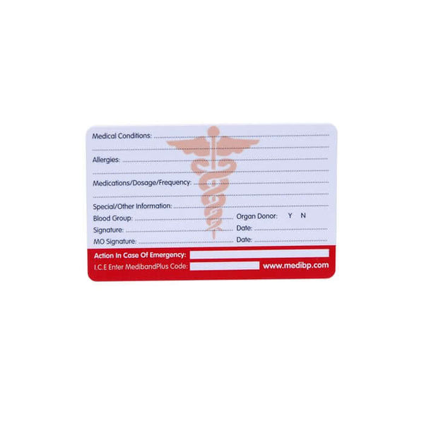 Mediband Emergency Information Medical ID Card - medical ID - Mediband - FeverMates