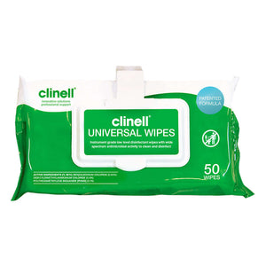 Clinell Universal Sanitising Wipes with Clip Packet 50 - Clinell - FeverMates