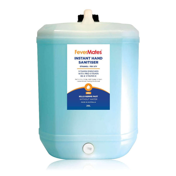 Hand Sanitiser Gel | Laboratory & Dermatologist Tested | Australian Made - Hand sanitiser - FeverMates - 20 L / 20 L - 1 Drum - FeverMates