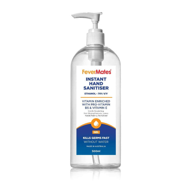 Hand Sanitiser Gel | Laboratory & Dermatologist Tested | Australian Made - Hand sanitiser - FeverMates - 500 ML / 500 ML - 1 Bottle - FeverMates