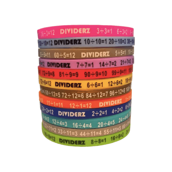 Dividerz Mathematics Division Wristbands - Awareness Wristbands - Handband - FeverMates