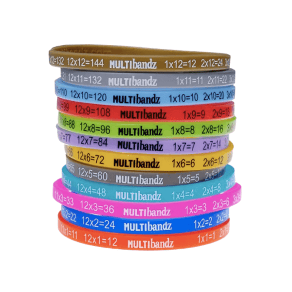 Multibandz Mathematics Times Table Wristbands - Awareness Wristbands - Handband - FeverMates